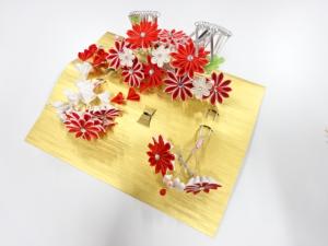 アンティーク　つまみ細工　髪飾りセット